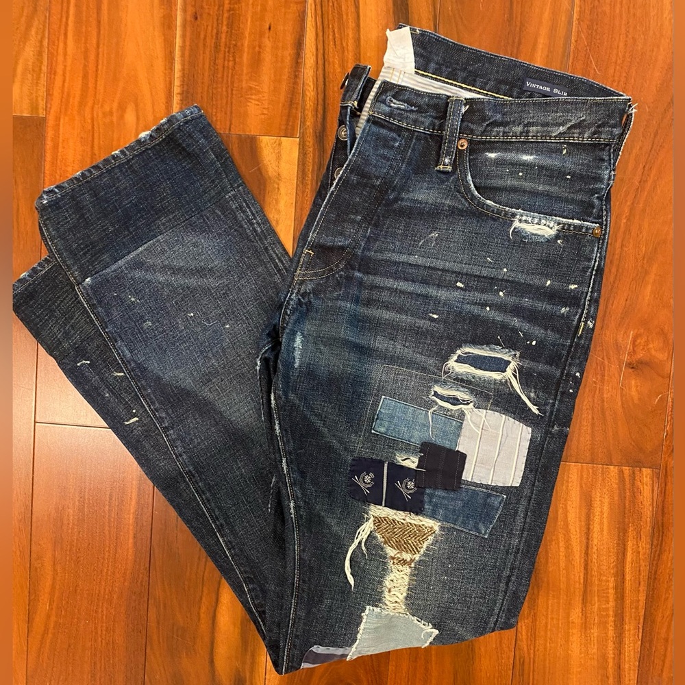 RALPH LAUREN RUGBY PATCHWORK JEANS. - Picture 2 of 13
